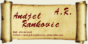 Anđel Ranković vizit kartica